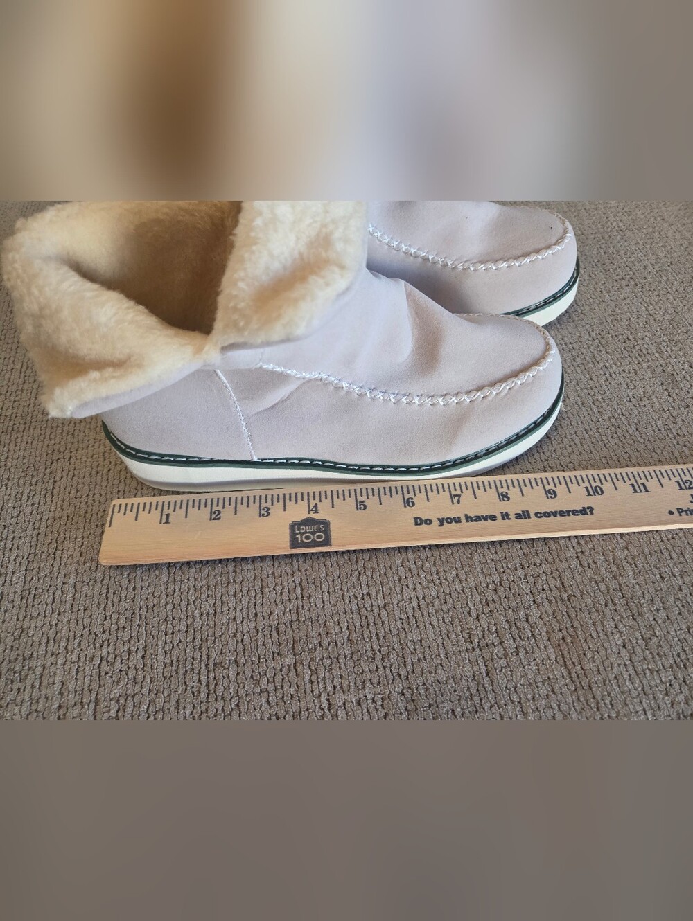 Plush-Lined Women's Cream Winter Ankle Boots - Picture 5 of 7